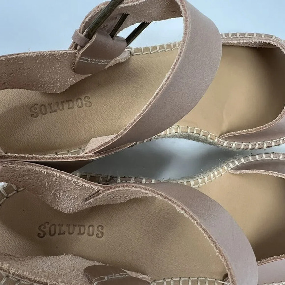 Soludos Tan Leather Slingback Platform Minorca Espadrille Sandals Size 10 - Picture 12 of 14